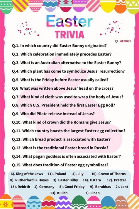 Easter Trivia Questions Printable